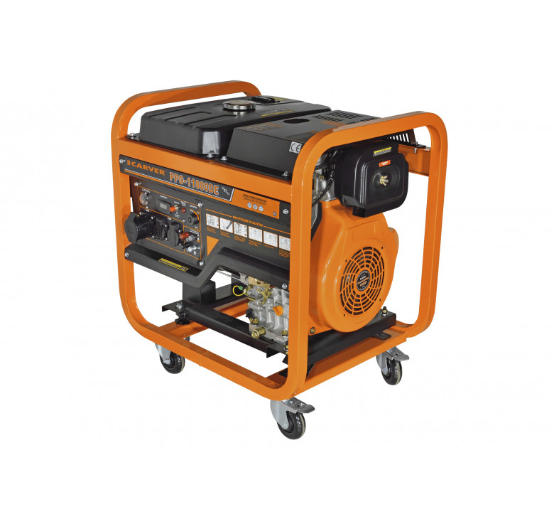 Генератор CARVER PPG-11000DE дизельный, 8,5/9,5кВт бак 20л