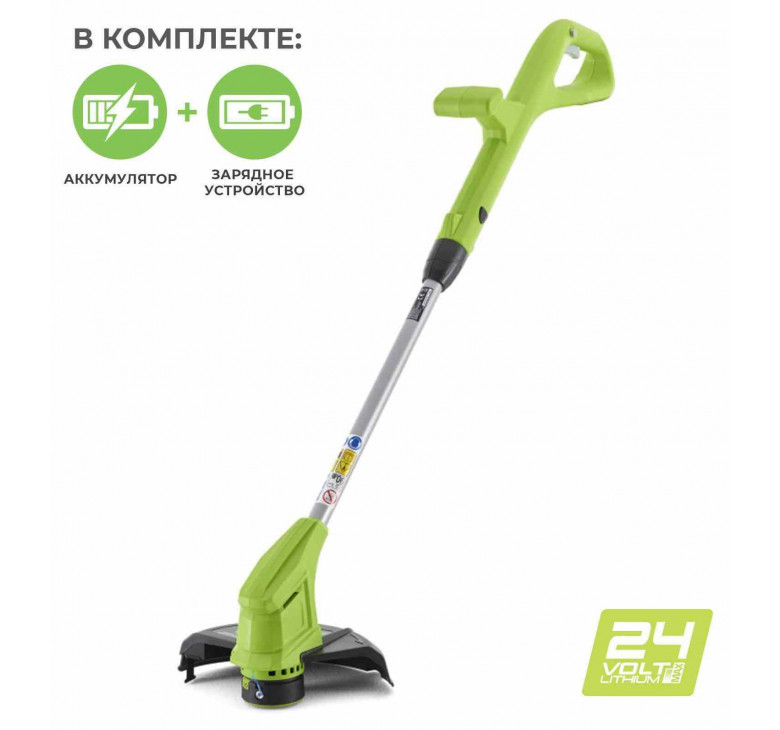 Аккумуляторная коса Greenworks G24LT25K2 с АКБ 2Ah и ЗУ Аккумуляторная коса Greenworks G24LT25K2 с АКБ 2Ah и ЗУ